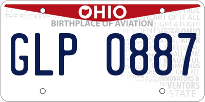 OH license plate GLP0887