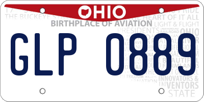 OH license plate GLP0889