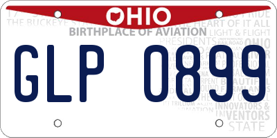 OH license plate GLP0899