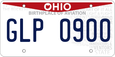 OH license plate GLP0900