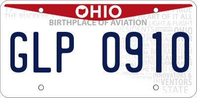 OH license plate GLP0910
