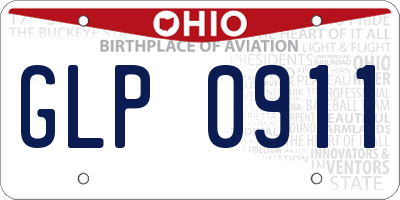 OH license plate GLP0911