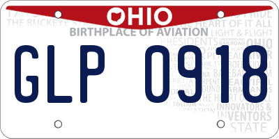 OH license plate GLP0918