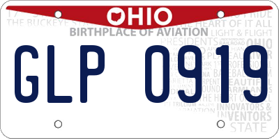 OH license plate GLP0919
