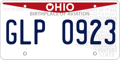 OH license plate GLP0923