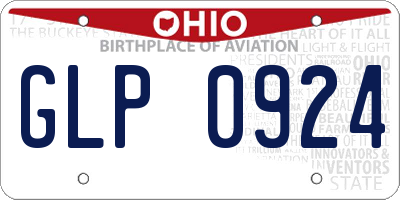OH license plate GLP0924