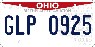 OH license plate GLP0925