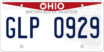 OH license plate GLP0929