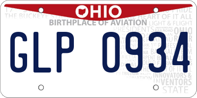 OH license plate GLP0934