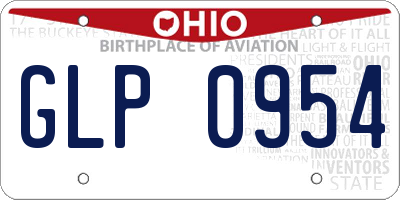 OH license plate GLP0954