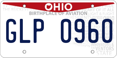 OH license plate GLP0960