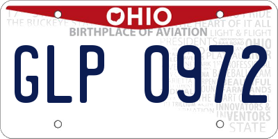 OH license plate GLP0972