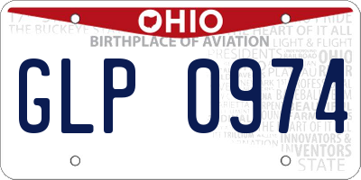 OH license plate GLP0974