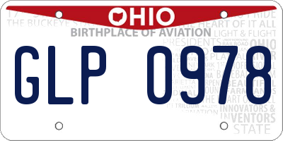 OH license plate GLP0978