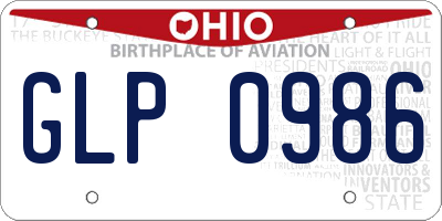 OH license plate GLP0986