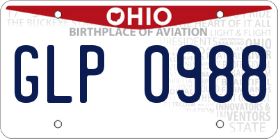 OH license plate GLP0988