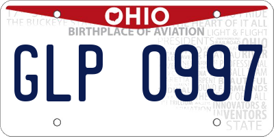 OH license plate GLP0997