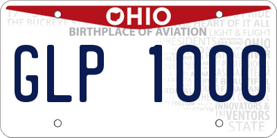 OH license plate GLP1000