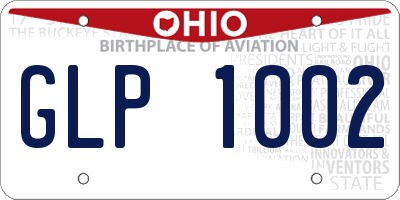 OH license plate GLP1002