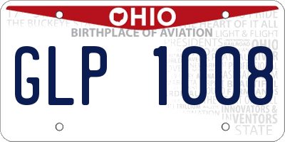 OH license plate GLP1008
