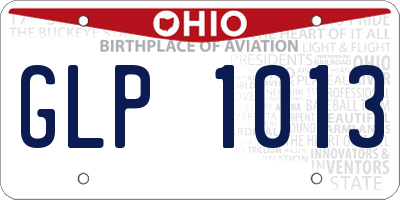 OH license plate GLP1013