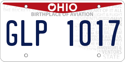 OH license plate GLP1017