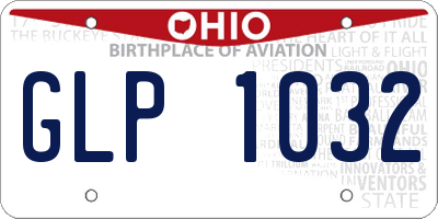 OH license plate GLP1032