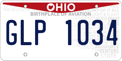 OH license plate GLP1034