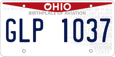 OH license plate GLP1037
