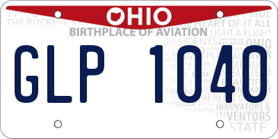 OH license plate GLP1040