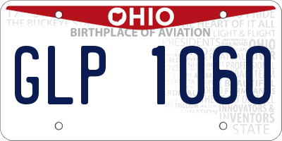 OH license plate GLP1060