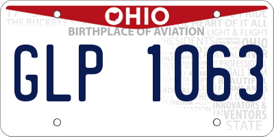 OH license plate GLP1063