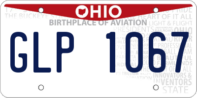 OH license plate GLP1067