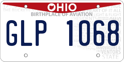 OH license plate GLP1068