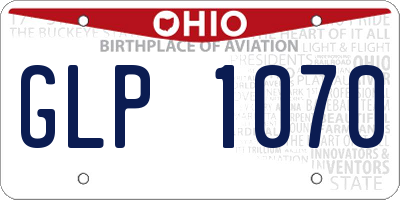 OH license plate GLP1070