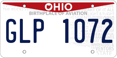 OH license plate GLP1072