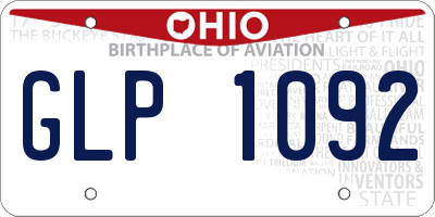 OH license plate GLP1092