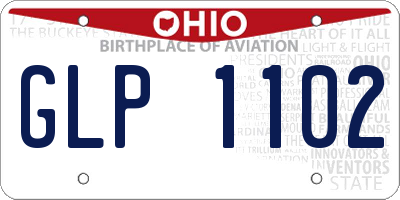 OH license plate GLP1102