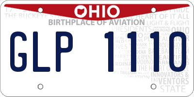 OH license plate GLP1110
