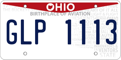 OH license plate GLP1113