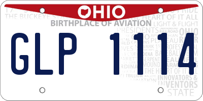 OH license plate GLP1114