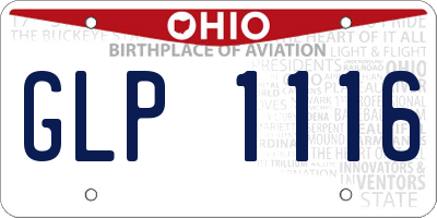 OH license plate GLP1116