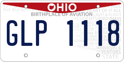 OH license plate GLP1118
