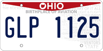OH license plate GLP1125