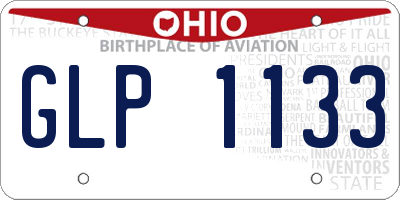 OH license plate GLP1133