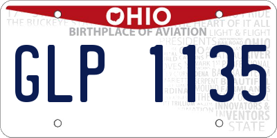 OH license plate GLP1135