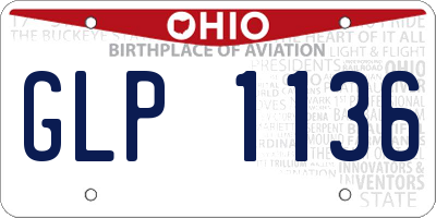 OH license plate GLP1136