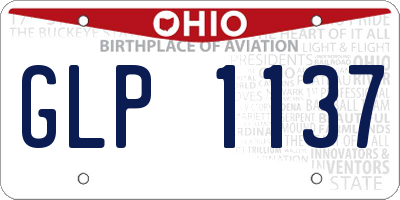 OH license plate GLP1137