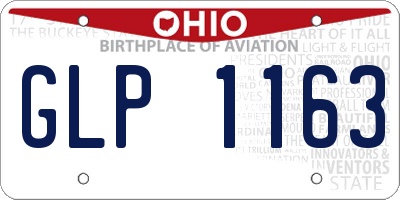 OH license plate GLP1163