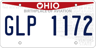 OH license plate GLP1172